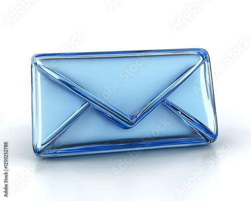 3D Blue Email Envelope Icon
