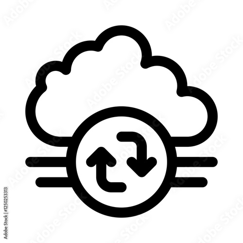 Cloud sync line icon