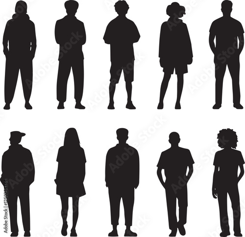 silhouettes of men , a group of  people, male and female full body, male and female full body, background, culture, month, festival, islamic, religious, typography, handwriting, holy, islam, silhouett