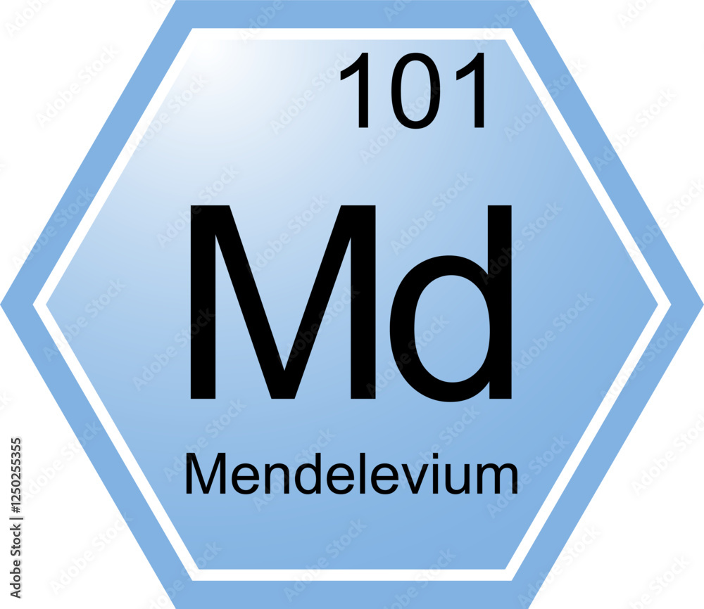 The symbol of the chemical element Md is Mendelevium.