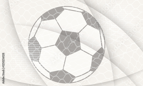 Football or soccer background with big ball in gray colors