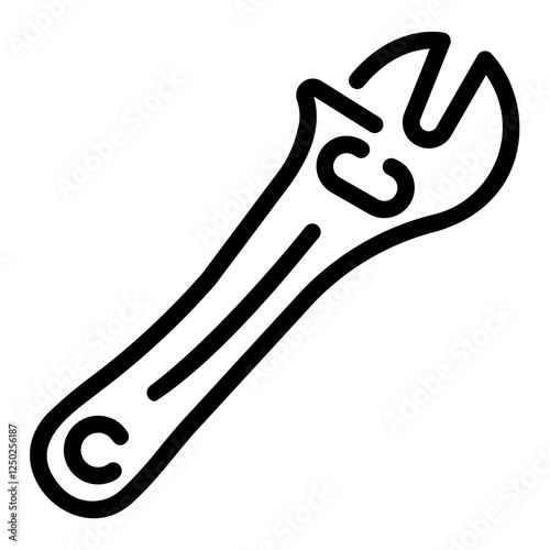 cross wrench Line Icon