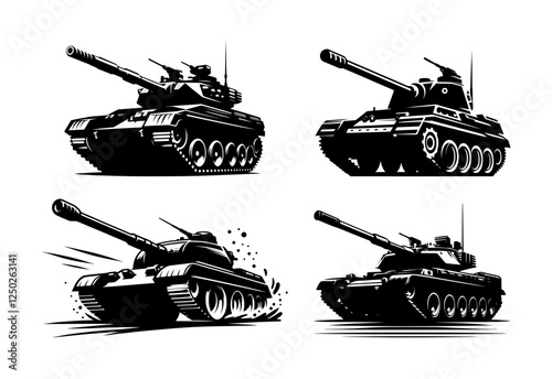 vector set of battle tank logo (artwork 2)