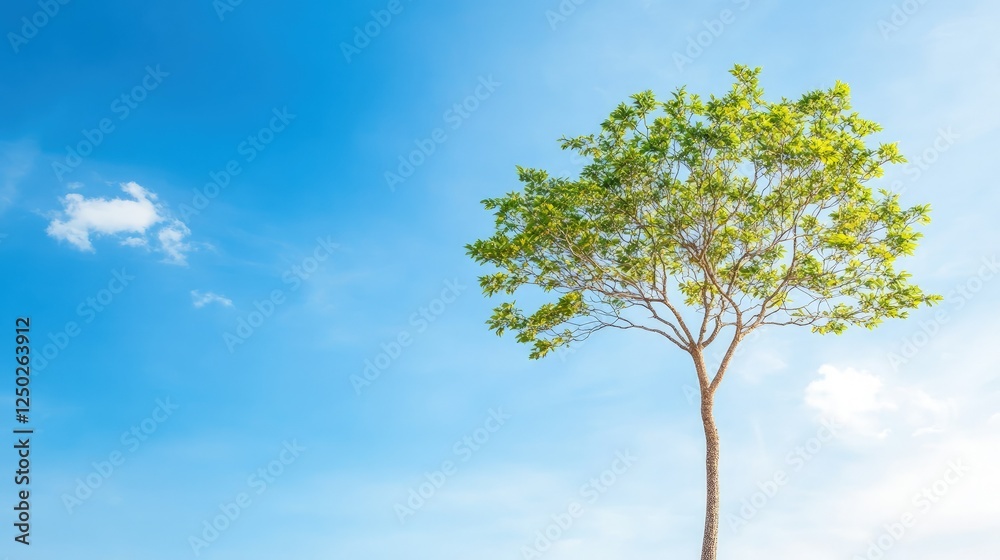 A solitary tree stands against a clear blue sky, symbolizing resilience and tranquility A solitary tree stands against a clear blue sky, symbolizing resilience and tranquility