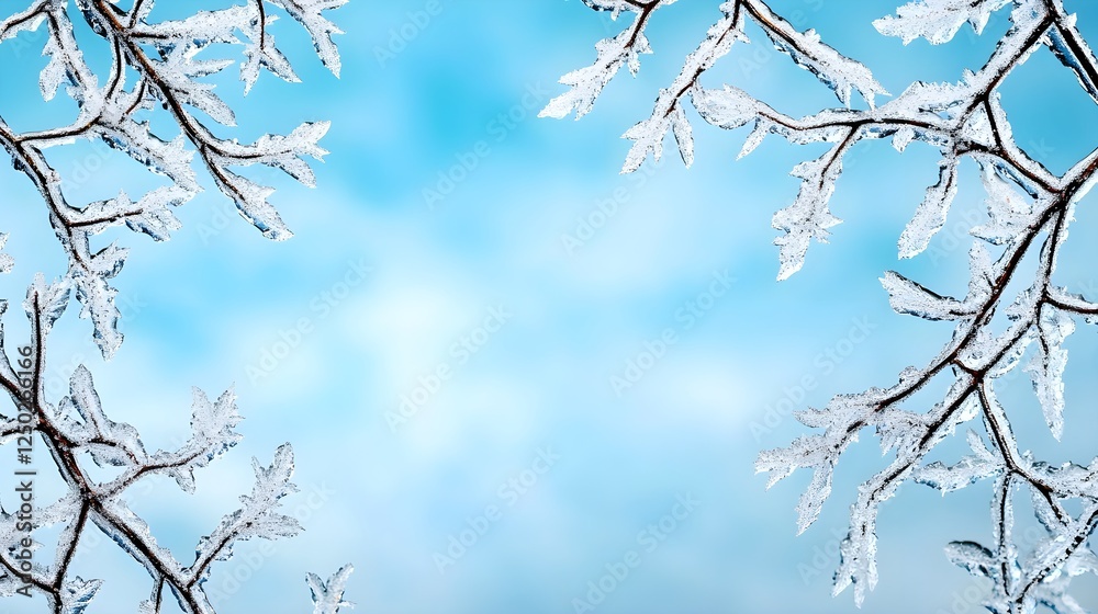 Frosty branches against a blue winter sky, showcasing the beauty of nature in cold weather, capturing the essence of winter scenery and serene landscapes. Frosty branches against a blue winter sky, showcasing the beauty of nature in cold weather, capturing the essence of winter scenery and serene landscapes.