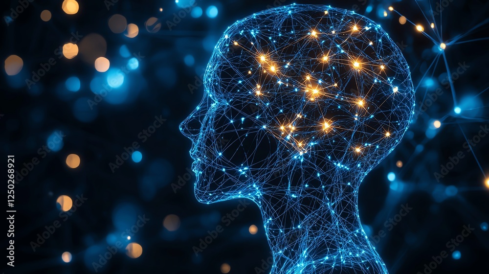 Abstract representation of neural connections.