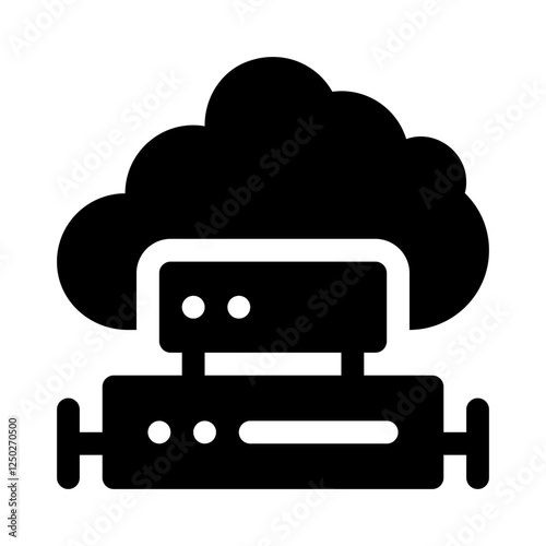 Cloud storage glyph icon