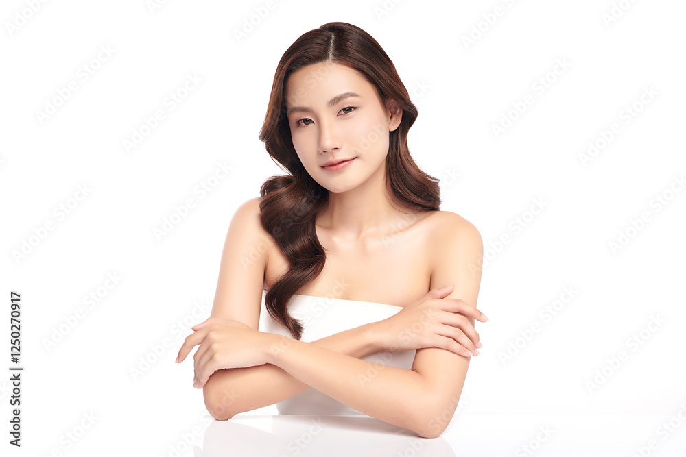 Beautiful young asian woman with clean fresh skin on white background, Face care, Facial treatment, Cosmetology, beauty and spa, Asian women portrait. Beautiful young asian woman with clean fresh skin on white background, Face care, Facial treatment, Cosmetology, beauty and spa, Asian women portrait.