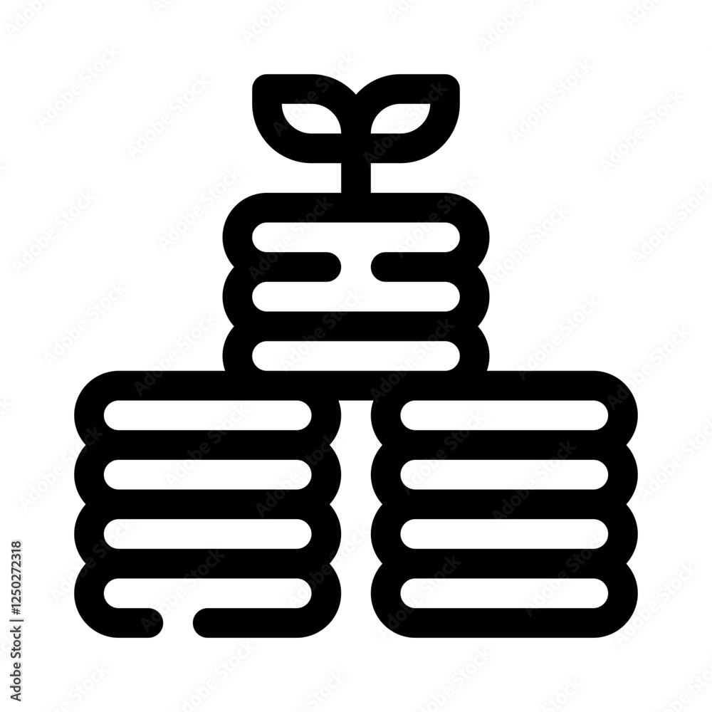 Stacked Coins Increasing line icon Stacked Coins Increasing line icon