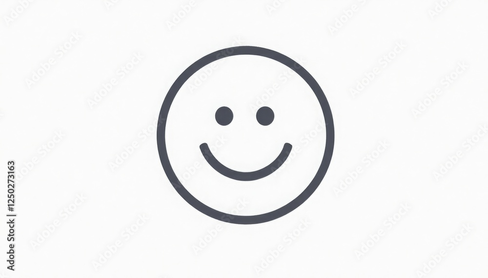 Smiling Face Icon on White Background Conveying Positivity and Happiness Smiling Face Icon on White Background Conveying Positivity and Happiness