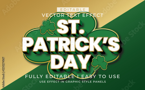 3d editable St Patrick's Day text effect typography style template photo