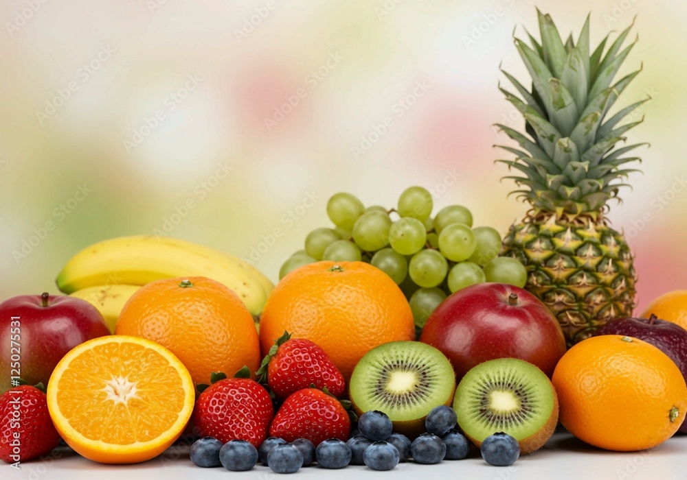 This image captures the diversity of fresh fruits, with their vibrant colors and overlapping arrangement emphasizing their natural goodness This image captures the diversity of fresh fruits, with their vibrant colors and overlapping arrangement emphasizing their natural goodness