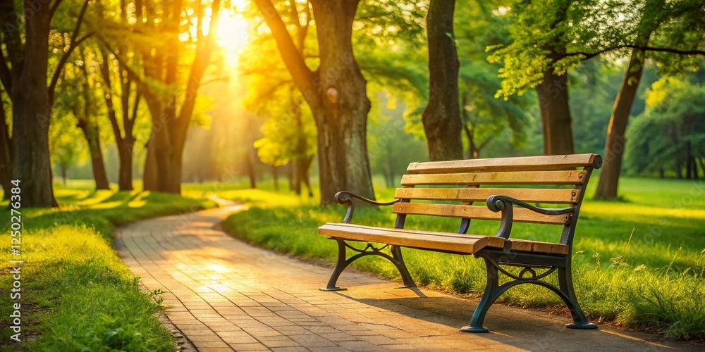 Serene Park Bench: Rule of Thirds Photography - Peaceful Nature Scene Serene Park Bench: Rule of Thirds Photography - Peaceful Nature Scene