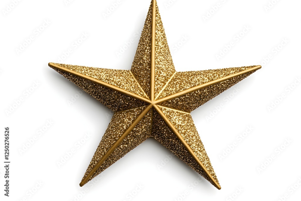 Shiny Gold Star with Glitter Finish Displayed on a White Background Symbolizing Success, Achievement, or Celebration for Various Creative Projects Shiny Gold Star with Glitter Finish Displayed on a White Background Symbolizing Success, Achievement, or Celebration for Various Creative Projects