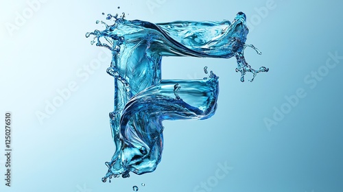 Water Letter F Splash