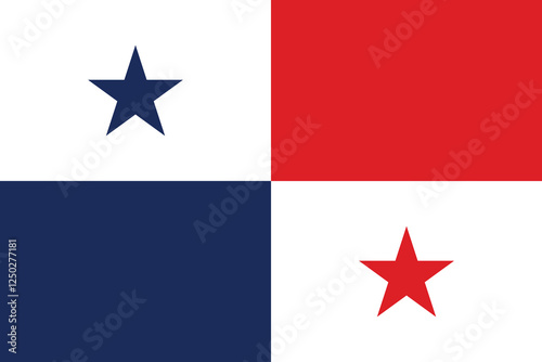 Panama flag official colors and proportion digital vector illustration