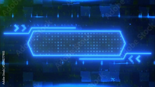 Wallpaper Mural abstract technology background, A vibrant blue neon sign with arrows and numbers, showcased in an engaging video format. Torontodigital.ca