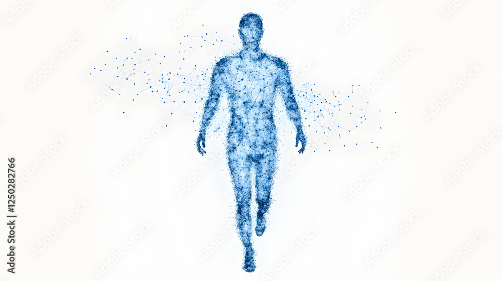 Transparent human with visible AI data streams.
Transparent human with visible AI data streams.