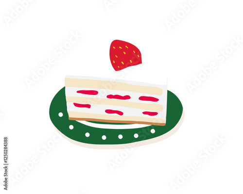 조각 케이크, 딸기 생크림 케이크,cake, Transparent Background 투명배경 png