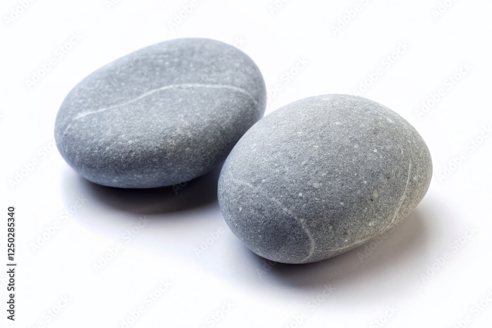Smooth Gray Sea Stones, Zen Pebbles, Minimalist Still Life, Isolated on White, Low Light Photography Smooth Gray Sea Stones, Zen Pebbles, Minimalist Still Life, Isolated on White, Low Light Photography