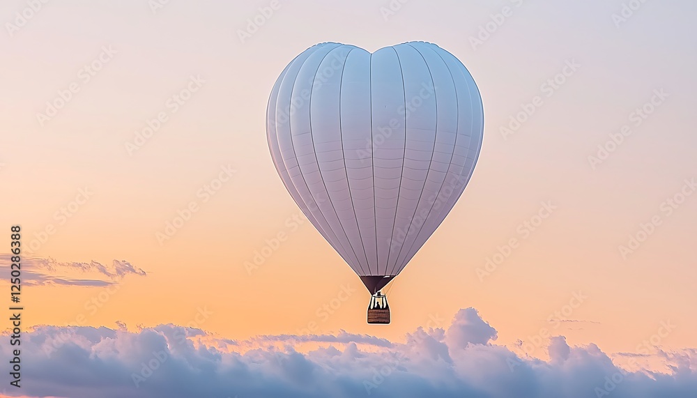 Heart-Shaped Hot Air Balloon at Sunset Heart-Shaped Hot Air Balloon at Sunset