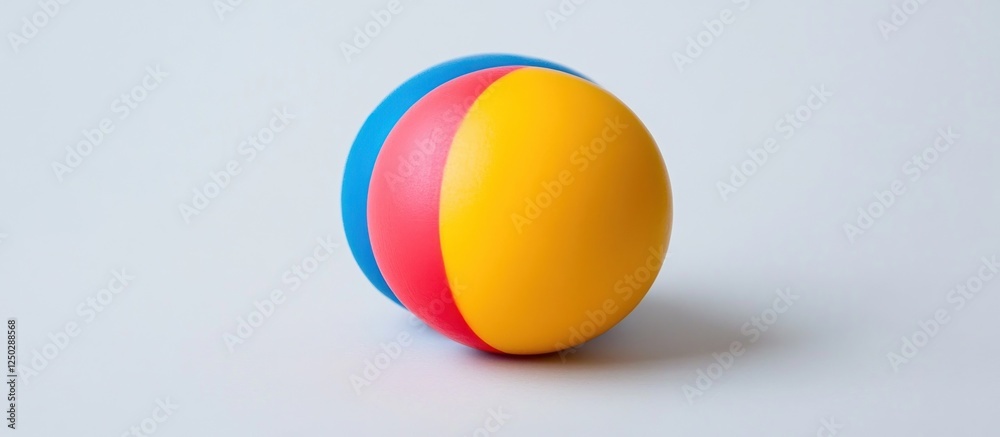 Fototapeta premium Vibrant Tri-Color Sphere on White Background: A Playful Composition