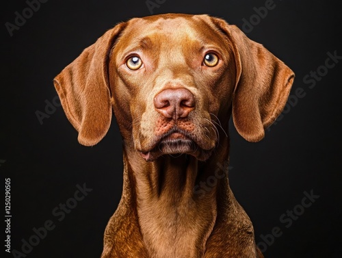 Wallpaper Mural Close-up portrait of brown dog against black background Torontodigital.ca