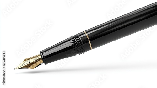 Close-up of an elegant fountain pen poised for writing on a clean surface, emphasizing craftsmanship