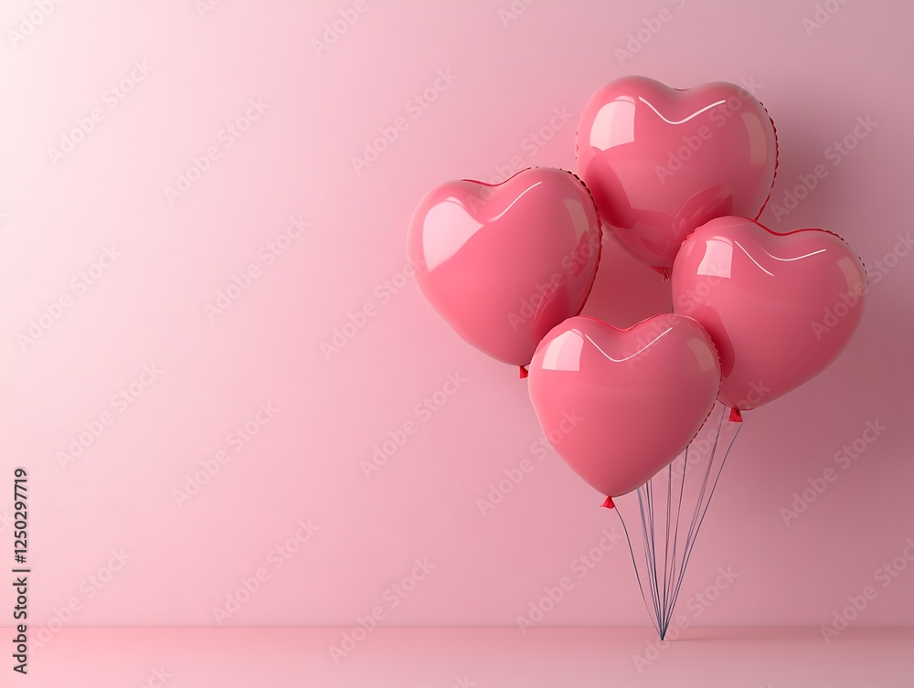Pink heart balloons on pastel background (1) Pink heart balloons on pastel background (1)