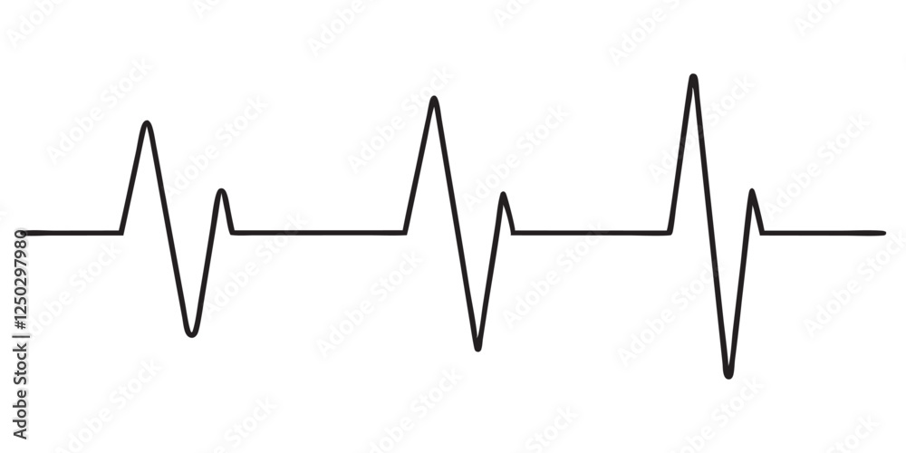 Continuous line representing a heartbeat outline vector art illustration Continuous line representing a heartbeat outline vector art illustration