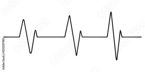 Continuous line representing a heartbeat outline vector art illustration
