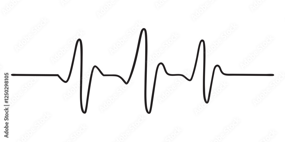 Continuous line representing a heartbeat outline vector art illustration Continuous line representing a heartbeat outline vector art illustration