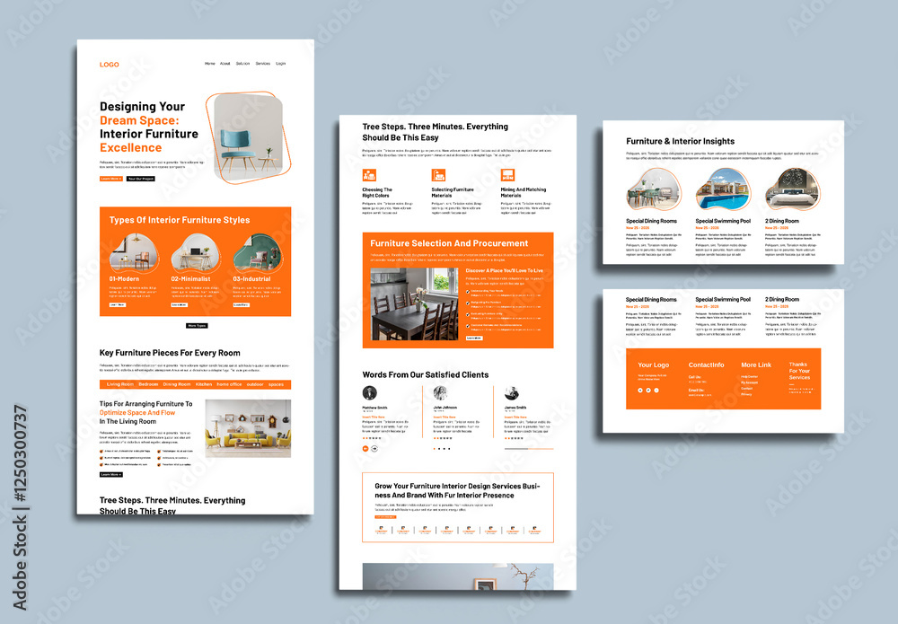 Interior Design and Furniture UI Design Stock Template | Adobe Stock