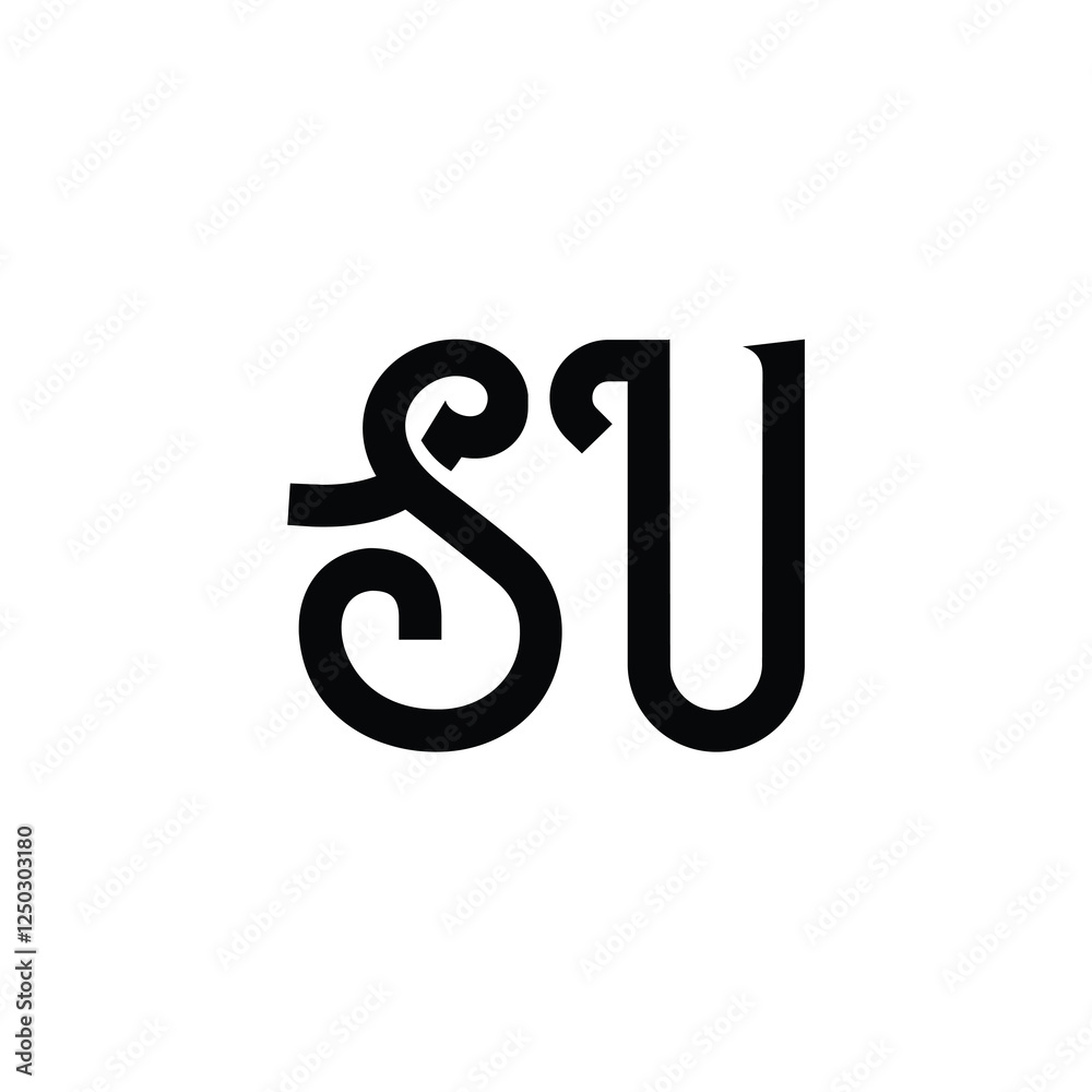 SU monogram logo design letter text name symbol monochrome logotype alphabet character simple logo SU monogram logo design letter text name symbol monochrome logotype alphabet character simple logo