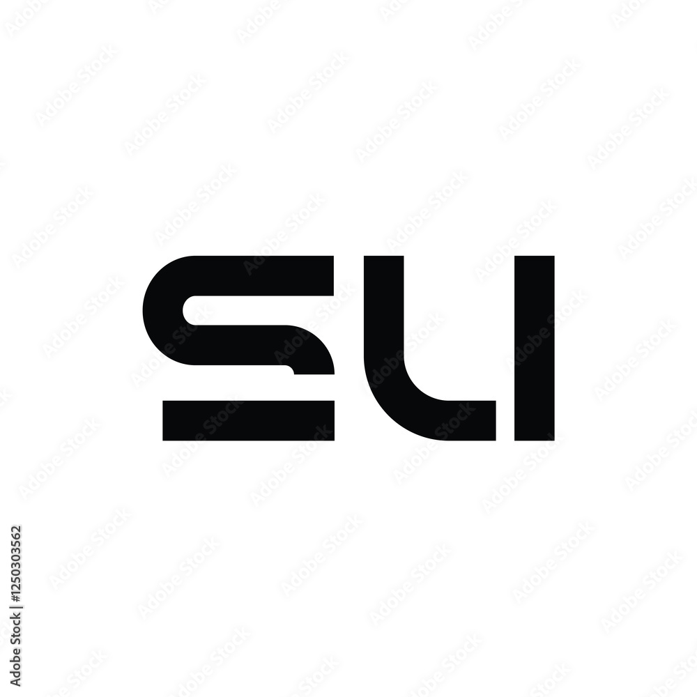 SU monogram logo design letter text name symbol monochrome logotype alphabet character simple logo