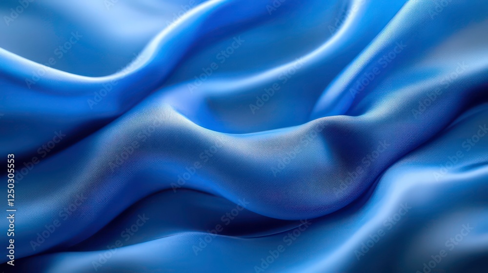 Obraz premium Blurred abstract background with wavy blue fabric ideal for a copy space image