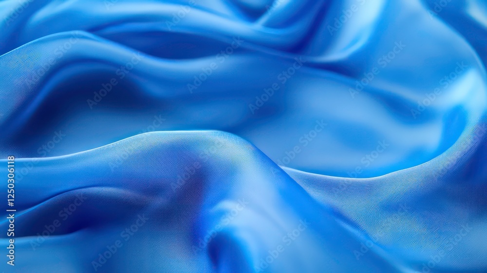 Obraz premium Blurred abstract background with wavy blue fabric ideal for a copy space image
