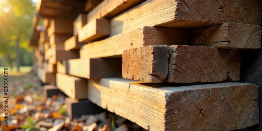 Golden Hour Lumber Stack A Close-Up View of Rustic Wood Planks in a Natural Setting Golden Hour Lumber Stack A Close-Up View of Rustic Wood Planks in a Natural Setting