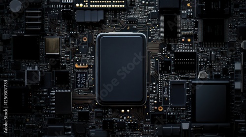 Microchip, smd electronic component of mobile device on circuit board or motherboard, AI generated image