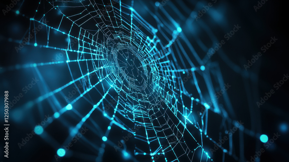 Naklejka premium Techno-colored cobwebs