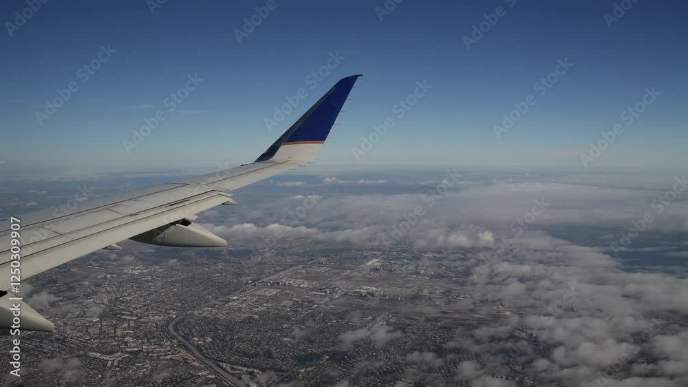 Flying Above the Clouds Looking down over Los Angeles USA Flying Above the Clouds Looking down over Los Angeles USA