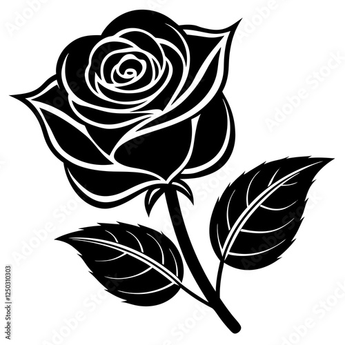 Rose silhouette ion vector illustration , rose icon vector , rose silhouette 