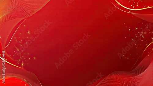 Abstract red background with gold details. Possible use Presentation template, website header photo