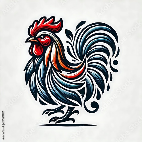 rooster isolated on white background