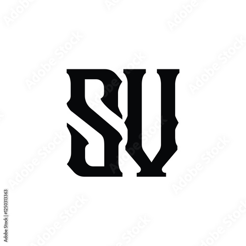 SV monogram logo design letter text name symbol monochrome logotype alphabet character simple logo