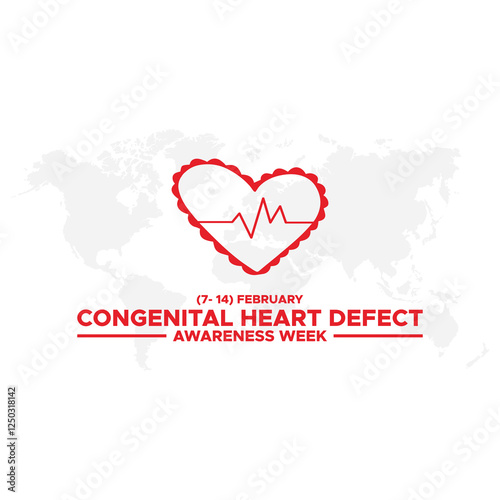 Congenital Heart Defect Awareness Week observed each year during February 7–14 .Calligraphy Poster Design. love icon .Vector illustration.