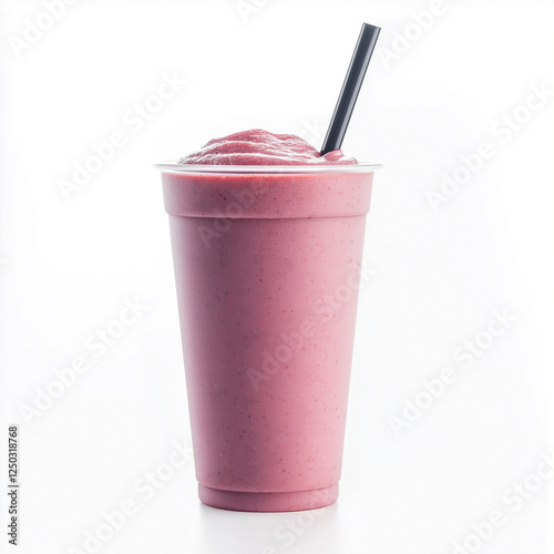 Strawberry smoothie isolated on a white background