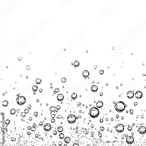 Bubbles in water, close-up view, studio shot. Possible use Stock photo
