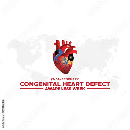 Congenital Heart Defect Awareness Week observed each year during February 7–14 .Calligraphy Poster Design. love icon .Vector illustration.
