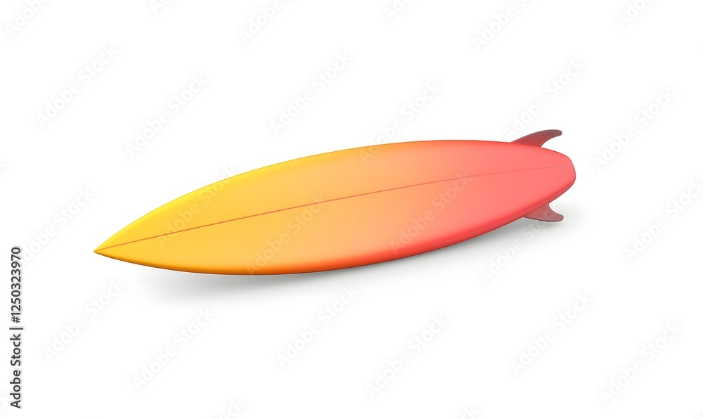 Orange-yellow surfboard, isolated, studio shot, summer,  water sport, website design